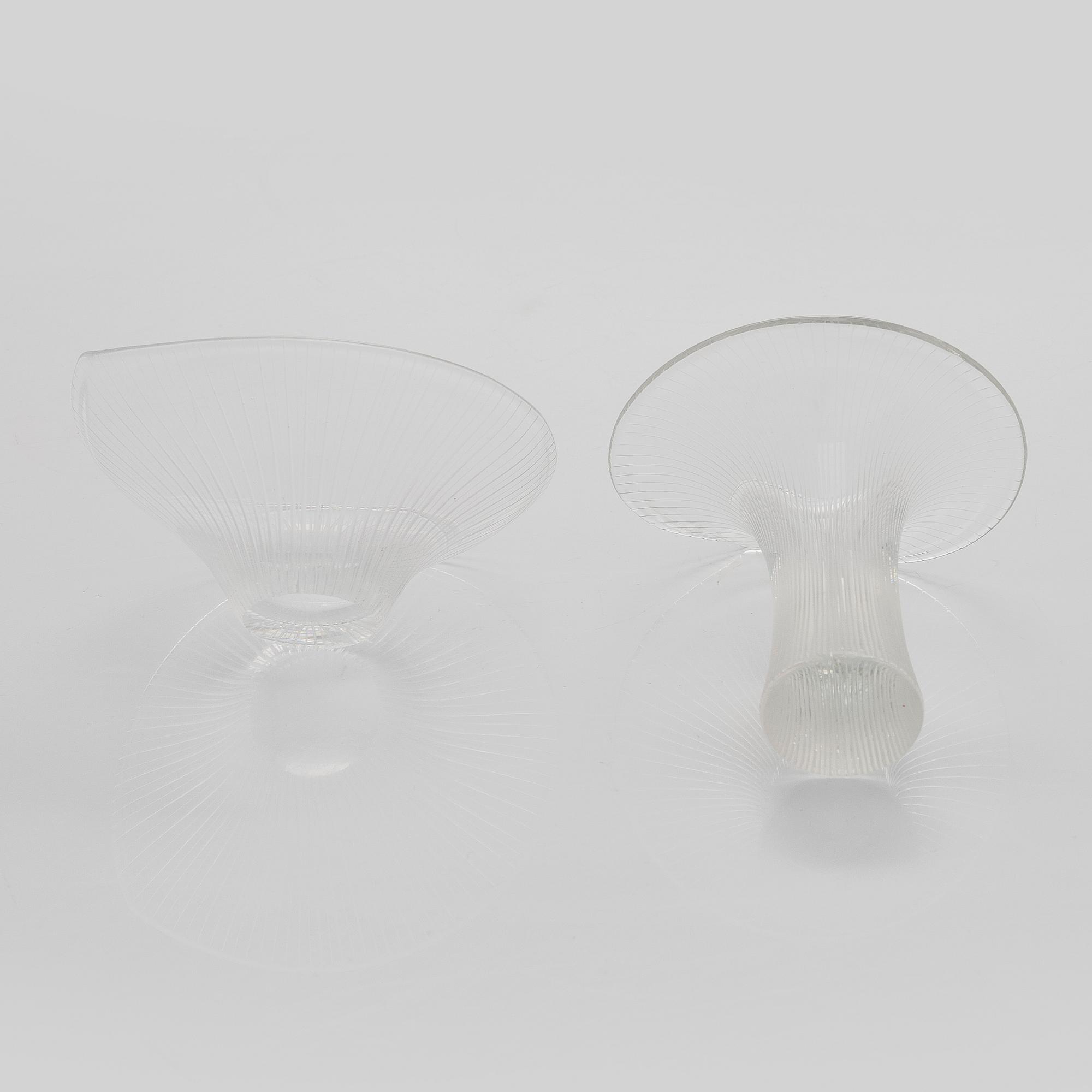 Tapio Wirkkala, a set of two artglas object, signed Tapio Wirkkala Iittala.