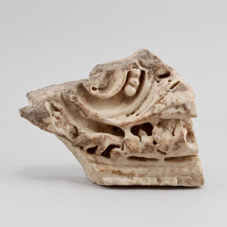 DEKORFRAGMENT, marmor, 1700-tal eller äldre.