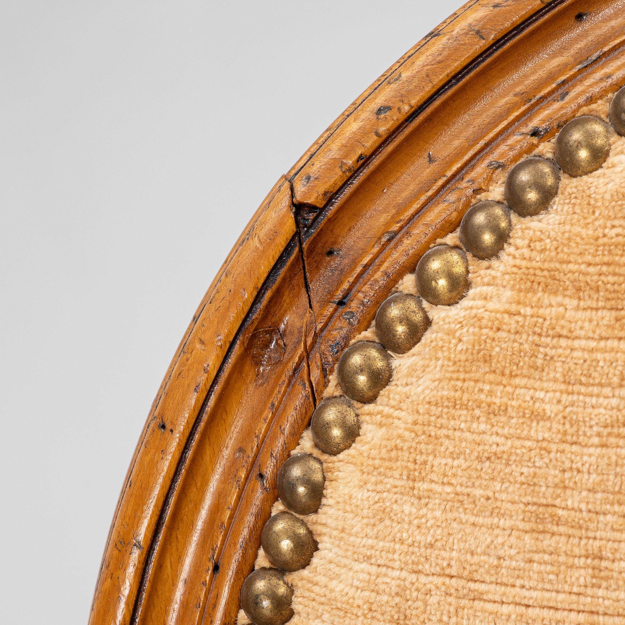 Four Louis XVI armchairs, 18th century.