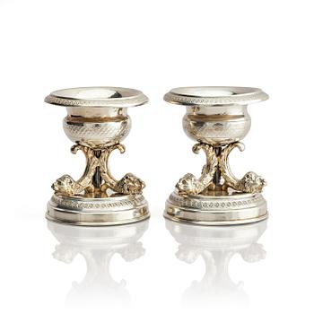 353. A pair of silver salt cellars, unclear maker's mark, Italy, second half of the 19th century.