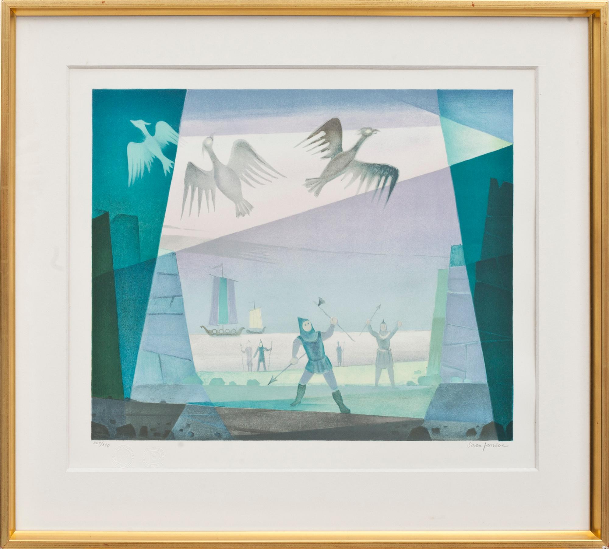 SVEN JONSON, färglitografi, signerad och numrerad 309/390.