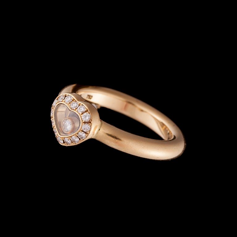 RING, 18K guld, briljantslipade diamanter. Chopard Happy diamonds. Vikt ca 7,6 g.