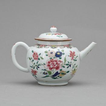 TEKANNA, porslin, Kina, Qing dynastin. Qianlong (1736-95).