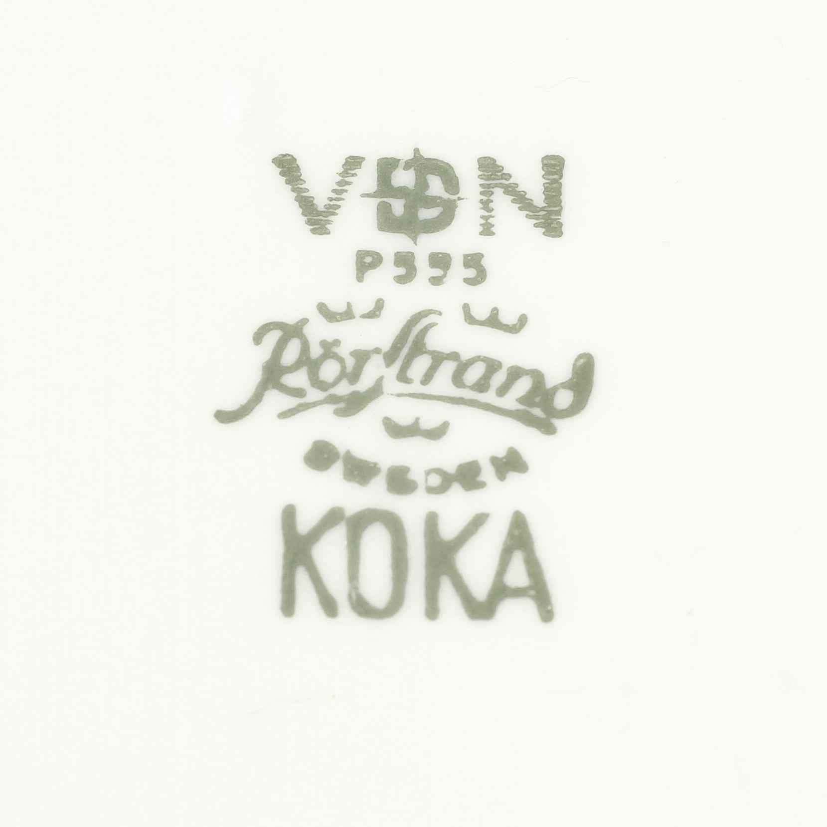 SERVISDELAR, 56 delar, "Koka Blå", Hertha Bengtsson, Rörstrand, 1900-talets andra hälft.