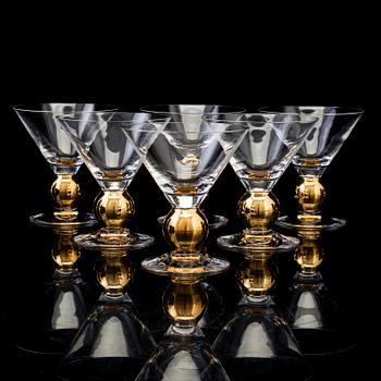 Six Gunnar Cyrén 'Nobel' martini/champagne glasses, for Orrefors.