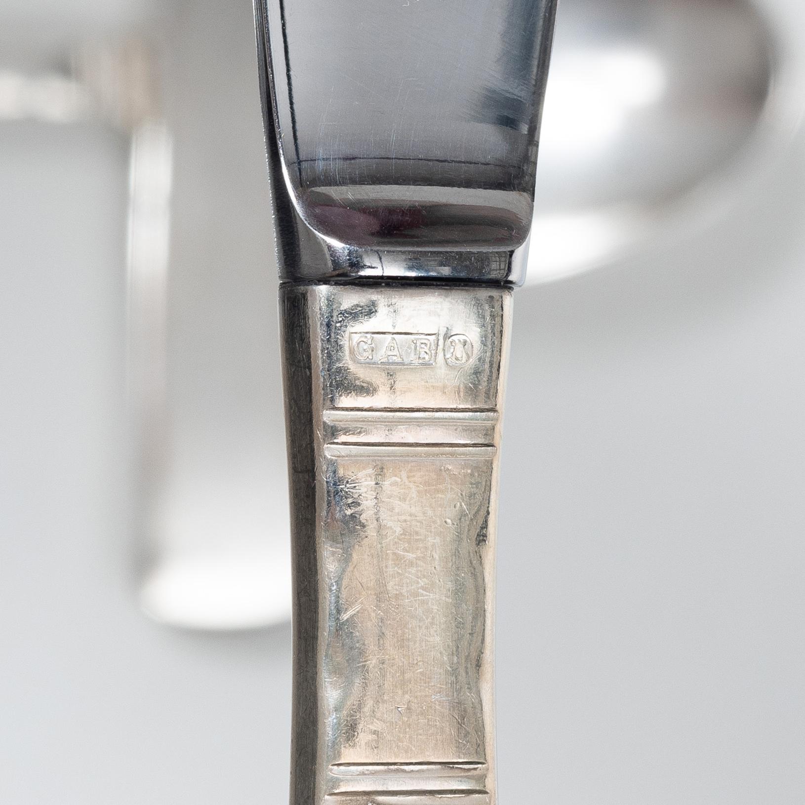 Jacob Ängman, A Swedish silver cutlery, "Rosenholm", GAB, Eskilstuna and Stockholm 1969-1985 (32 pieces).
