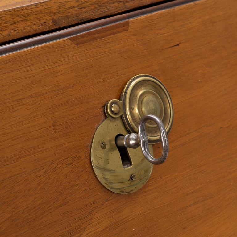 A late Gustavian mahogany secretaire from the early 19th century.