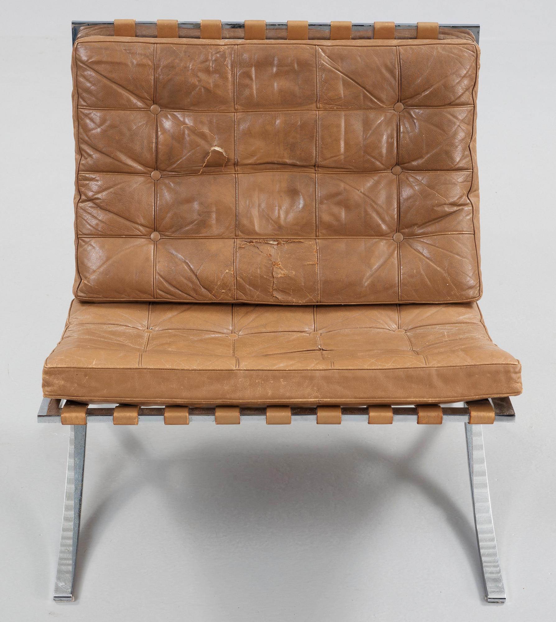 MIES VAN DER ROHE, fåtölj, "Barcelona", Knoll International, sannolikt 1950-60-tal.