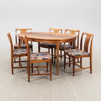 Dining set 7 pieces Lindén Horred 1960/70s.