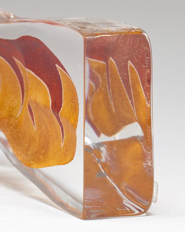 SKULPTUR, glas, Erika Höglund, Målerås, signerad.