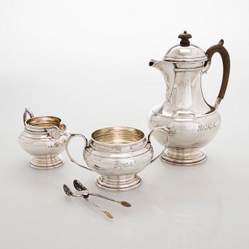 Kaffeservis, 3 delar, sterlingsilver, James Deakin & Sons, Sheffield 1931.