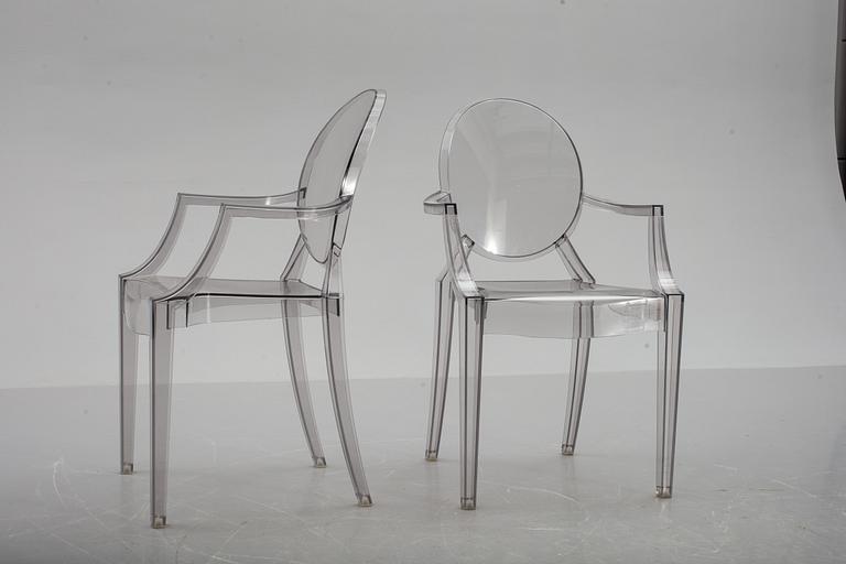KARMSTOLAR, ett par, "Louis Ghost", Philippe Starck för Kartell.