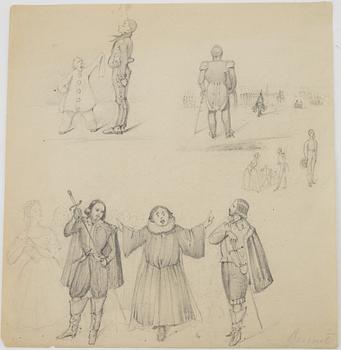 Carl Stephan Bennet, attributed to, pencil drawings, 2.