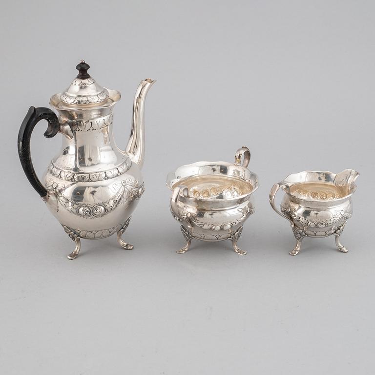 Kaffeservis, 3 delar, silver, Danmark, 1932.