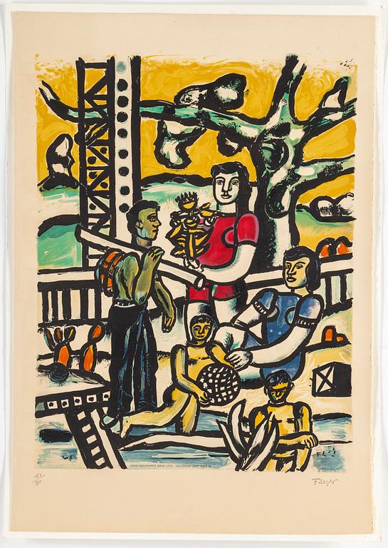 FERNAND LÉGER, efter, färglitografi signerad i trycket och daterad -53. Numrerad 268/300.