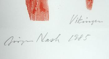 JÖRGEN NASH, träsnitt, sign, dat 1985 samt numr 186/400.