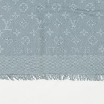 Louis Vuitton, a monogram silk and wool mix shawl.