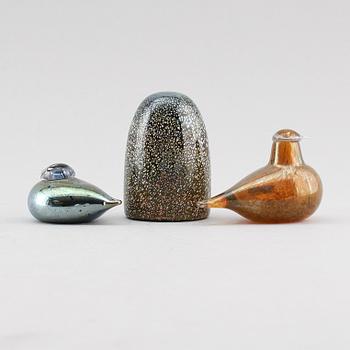 FIGURER, 3 st, glas, Oiva Toikka, Nuutajärvi, Ittala.
