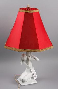 BORDSLAMPA, porslin, Rosenthal. 1930/40-tal.