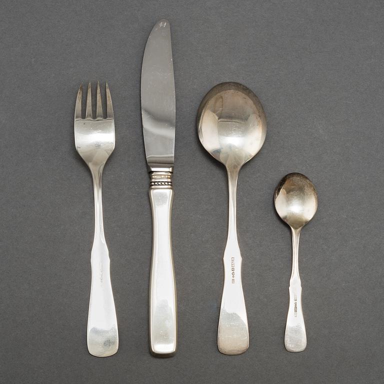 A second half of the 20th Century 48-piece 'Uppsala' silver cutlery service.