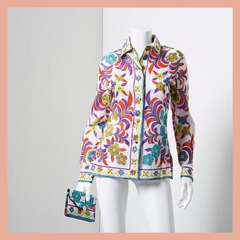 BLOUSE & CLUTCH, Emilio Pucci, size 14.