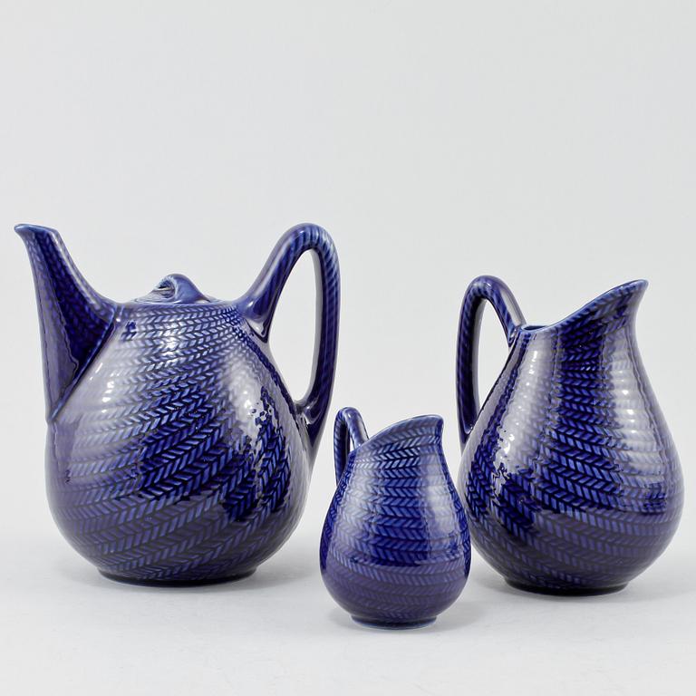 SERVISDELAR, 22 st, flintgods, "Blå eld", Hertha Bengtsson, Rörstrand, 1900-talets andra hälft.