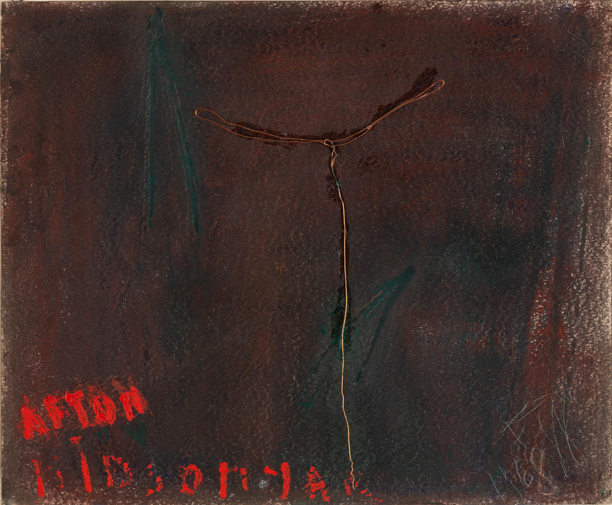 EDDIE FIGGE, mixed media, signed and dated 1968.