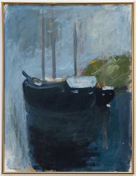 Gustav Rudberg, Boats with lowered sails.