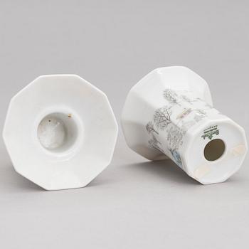 TAPIO WIRKKALA ja RUT BRYK. Posliiniesineitä. 7 osaa. "Winterreise" & "Polygon". Rosenthal. 1900-luvun loppu.