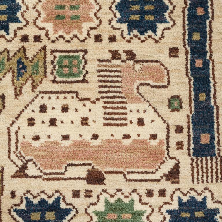 Märta Måås-Fjetterström, A CARPET, "Hästhagen", knotted pile, ca 246 x 165 cm, signed AB MMF.
