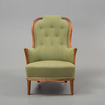 CARL MALMSTEN, fåtölj, "Vår fru", för AB OH Sjögren, Tranås, 1900-talets andra hälft.