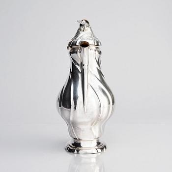 A Swedish Rococo mid 18th century silver coffee-pot, mark of Per Schotte, Skänninge 1763.
