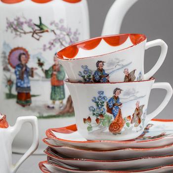 KAFFESERVIS, 21 delar, porslin ALP Lidköping.