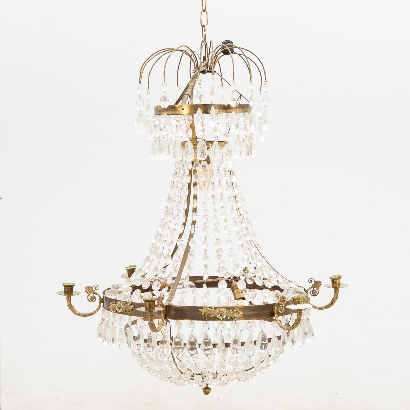 Chandelier, Gustavian style, 20th century.