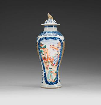 69. A famille rose vase with cover, Qing dynasty, Jiaqing (1796-1820).