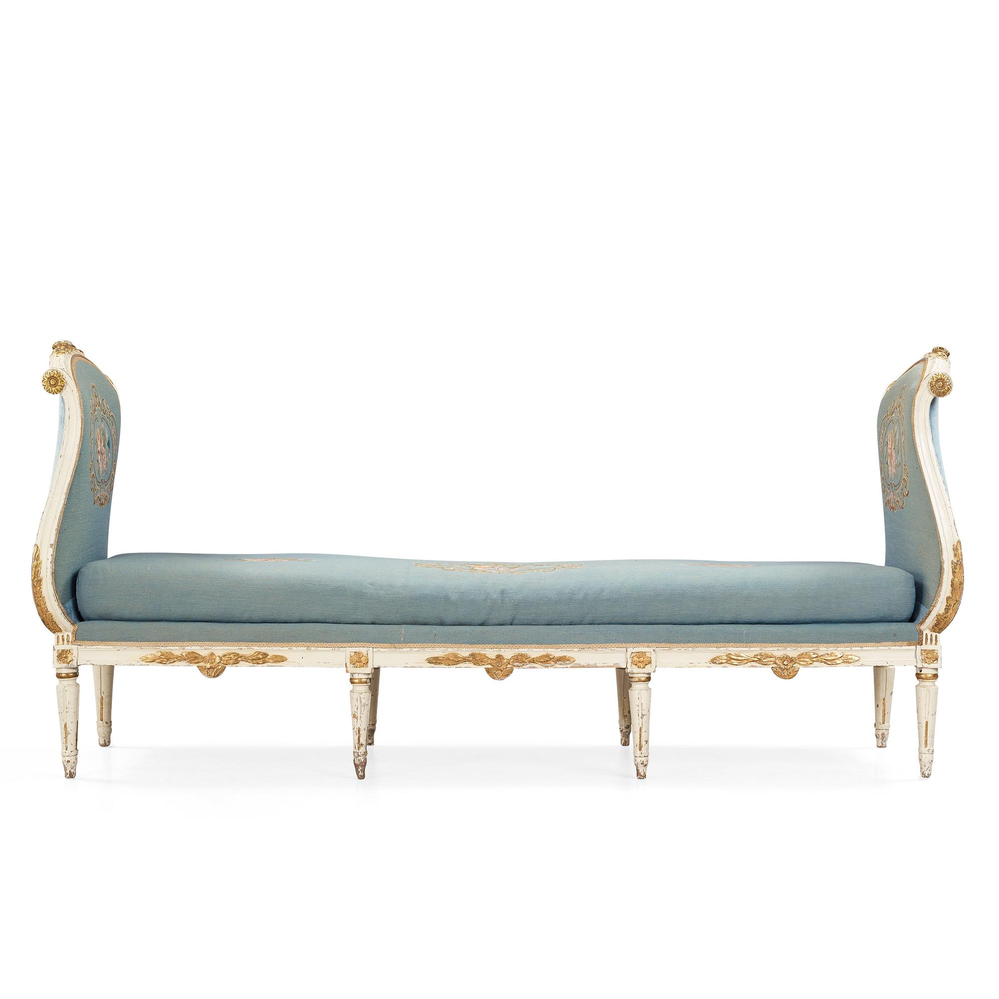 BANKETTSOFFA, av Carl Fredrik Flodin (stolmakare i Stockholm 1776-95). Gustaviansk.