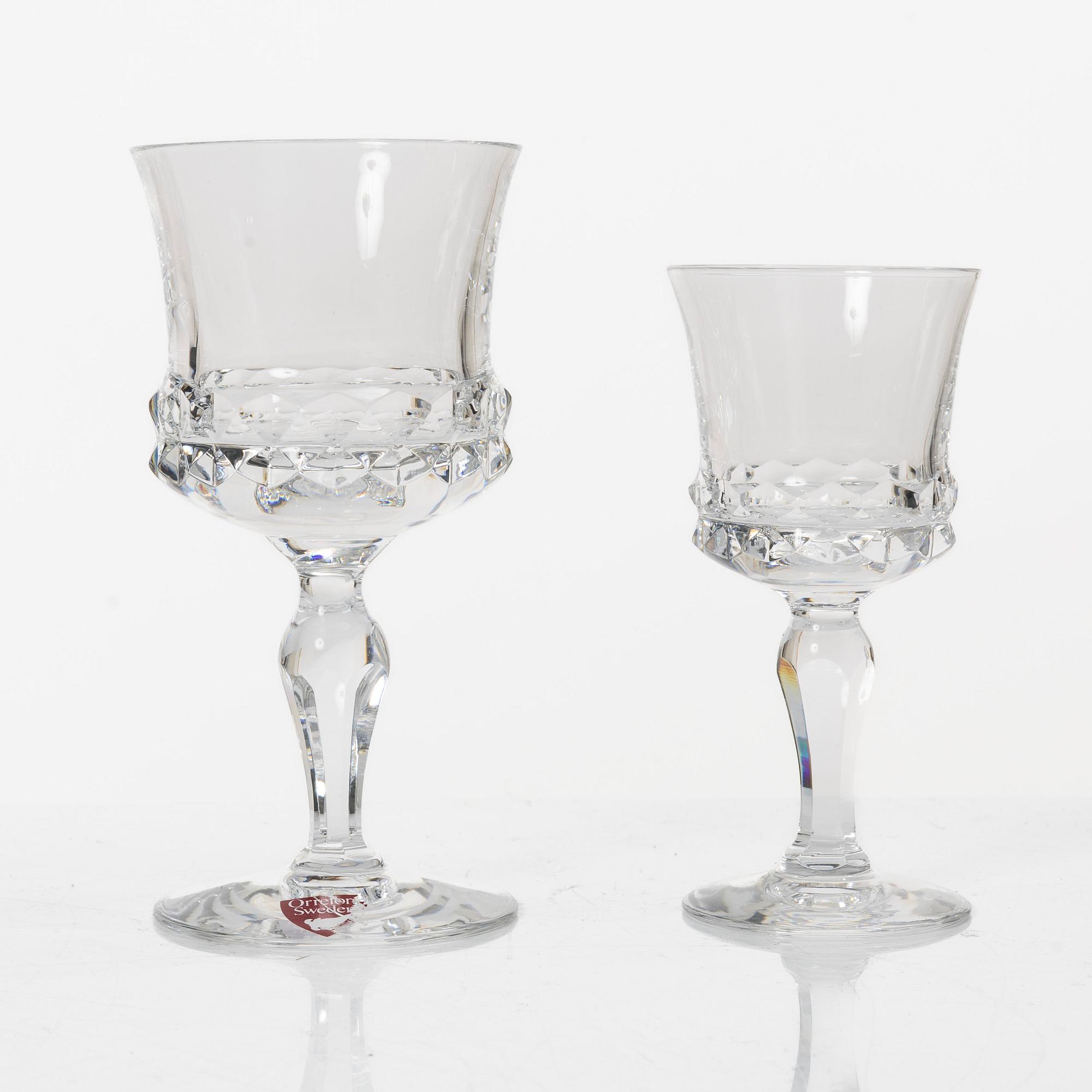 Ingeborg Lundin, a 60-piece glass service, 'Silvia', Orrefors, Sweden.