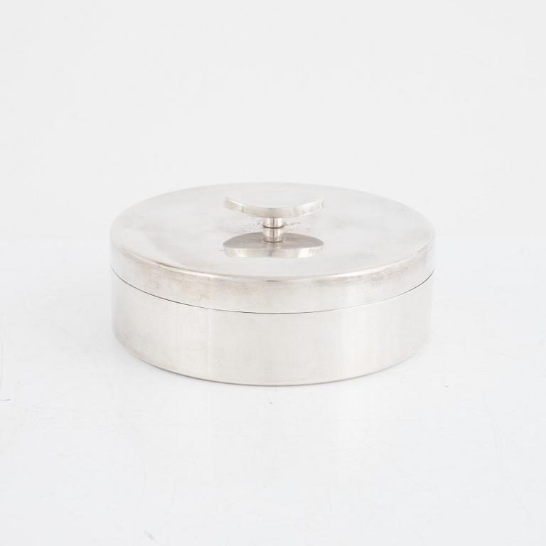 Åke Strömdahl, ask med lock, sterlingsilver, Hugo Strömdahl, Stockholm 1963.