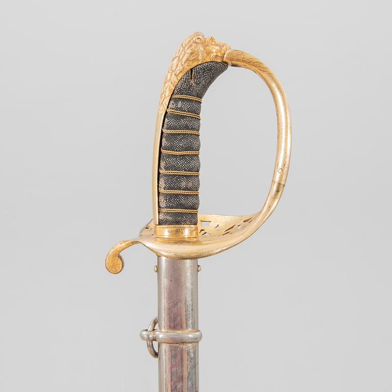 Sable, Swedish, for infantry officer, m/1859 with scabbard.