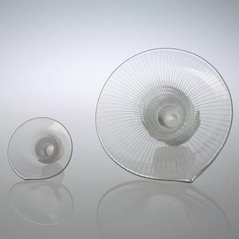 Two Tapio Wirkkala 'Kantarelli' glass vases, Iittala, Finland.