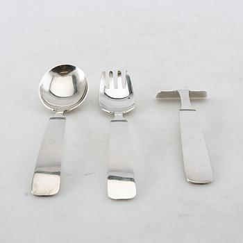 W.A. Bolin, barnbestick, 3 delar, silver, Stockholm, 1998.