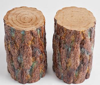 A pair of mayolica garden stools from Gustavsberg, late 19th century.