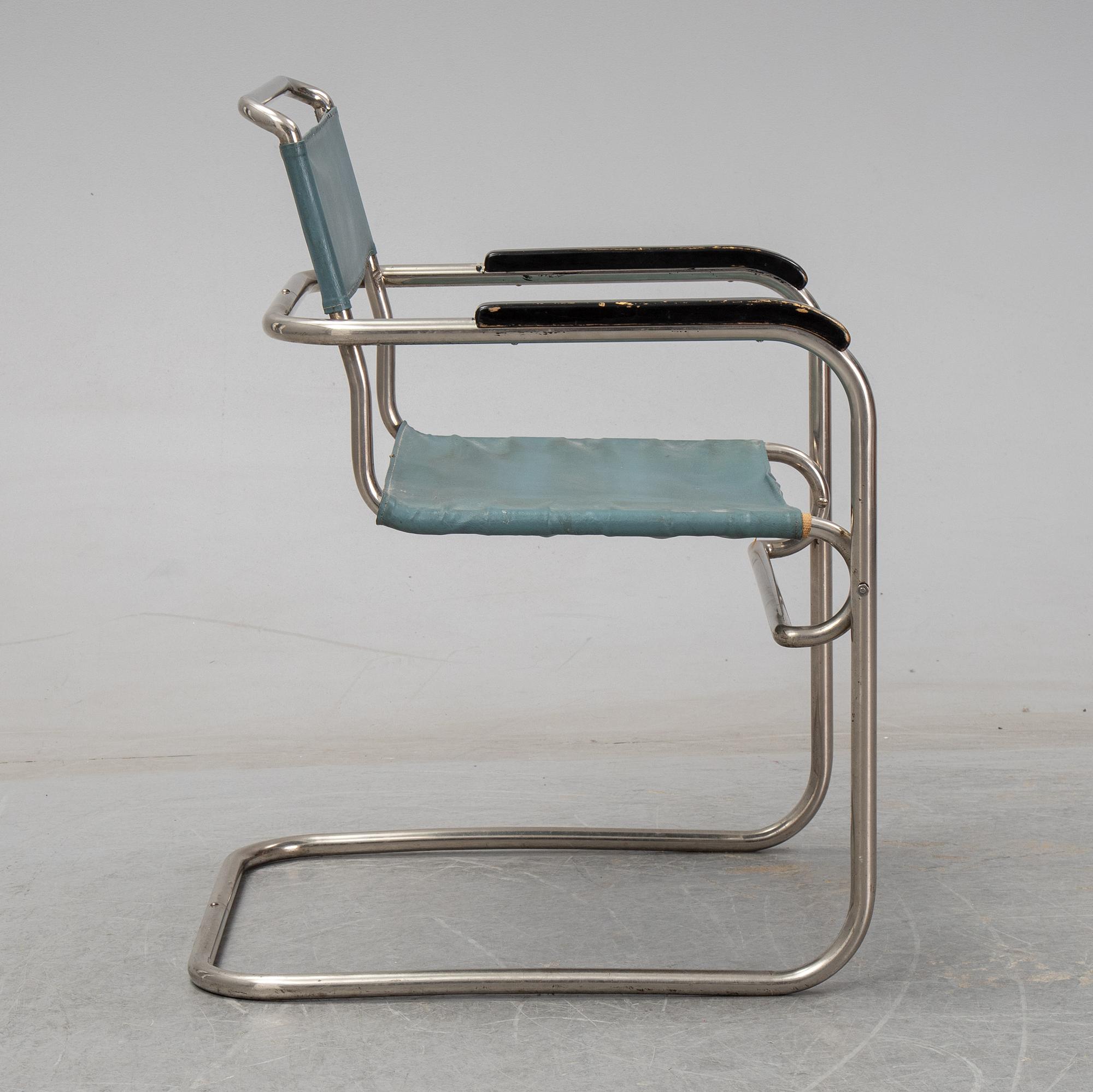 A tubular steel armchair, 1930's.