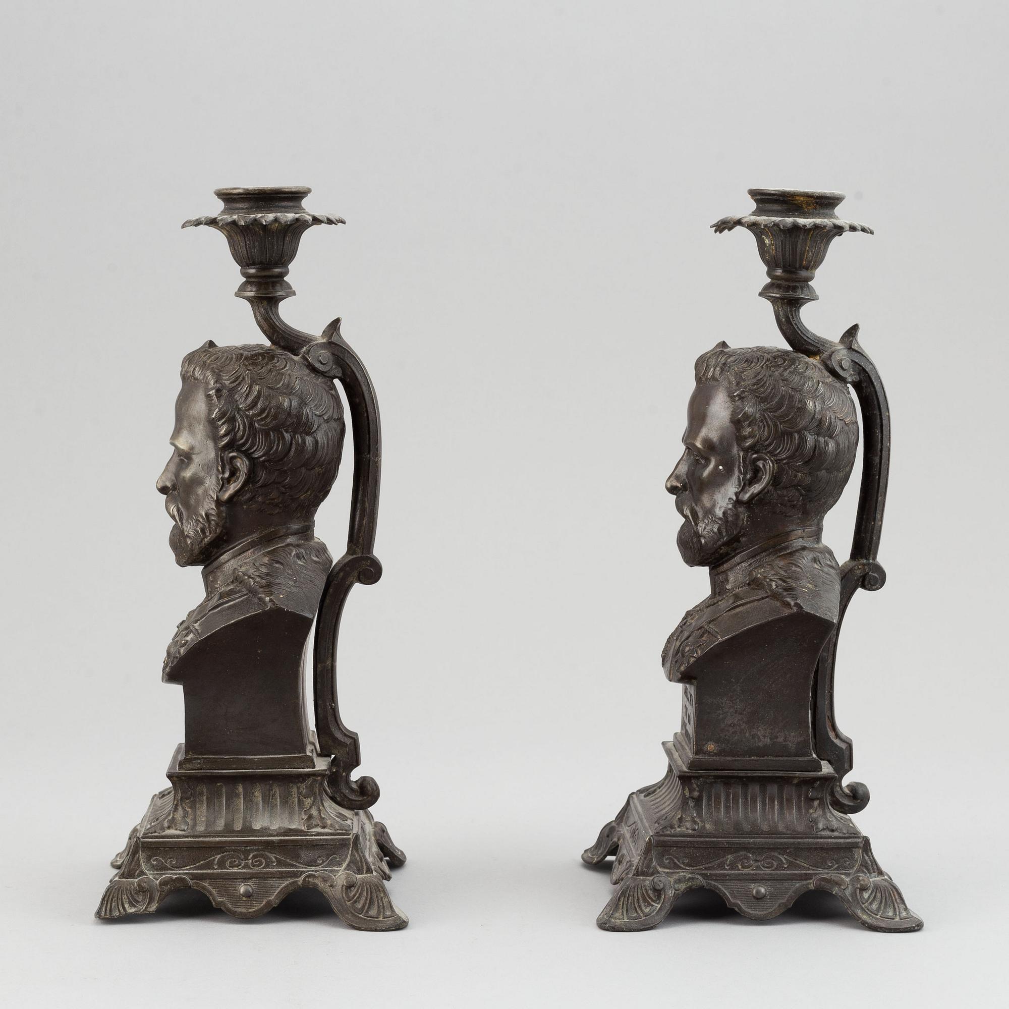A pair of candelsticks, second half of the 19th century.