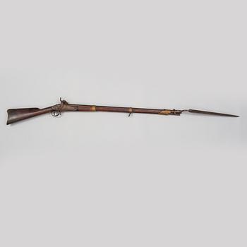 SLAGLÅSGEVÄR, svenskt, m/1845 med bajonett.