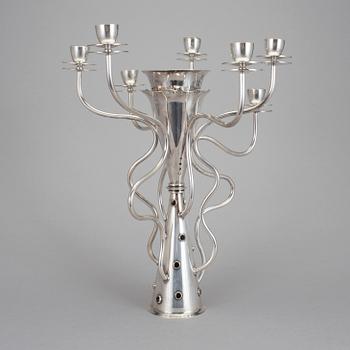 BOREK SIPEK, kandelaber, nysilver, "Simon", Drade, formgiven 1989.