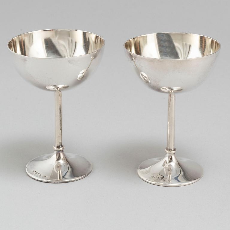 A set of twelve silver cocktail glasses, mark of K Andersson, Stockholm 1929.