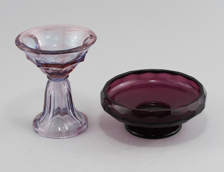 SKÅLAR, 2 st, glas, 1900-talets första hälft.