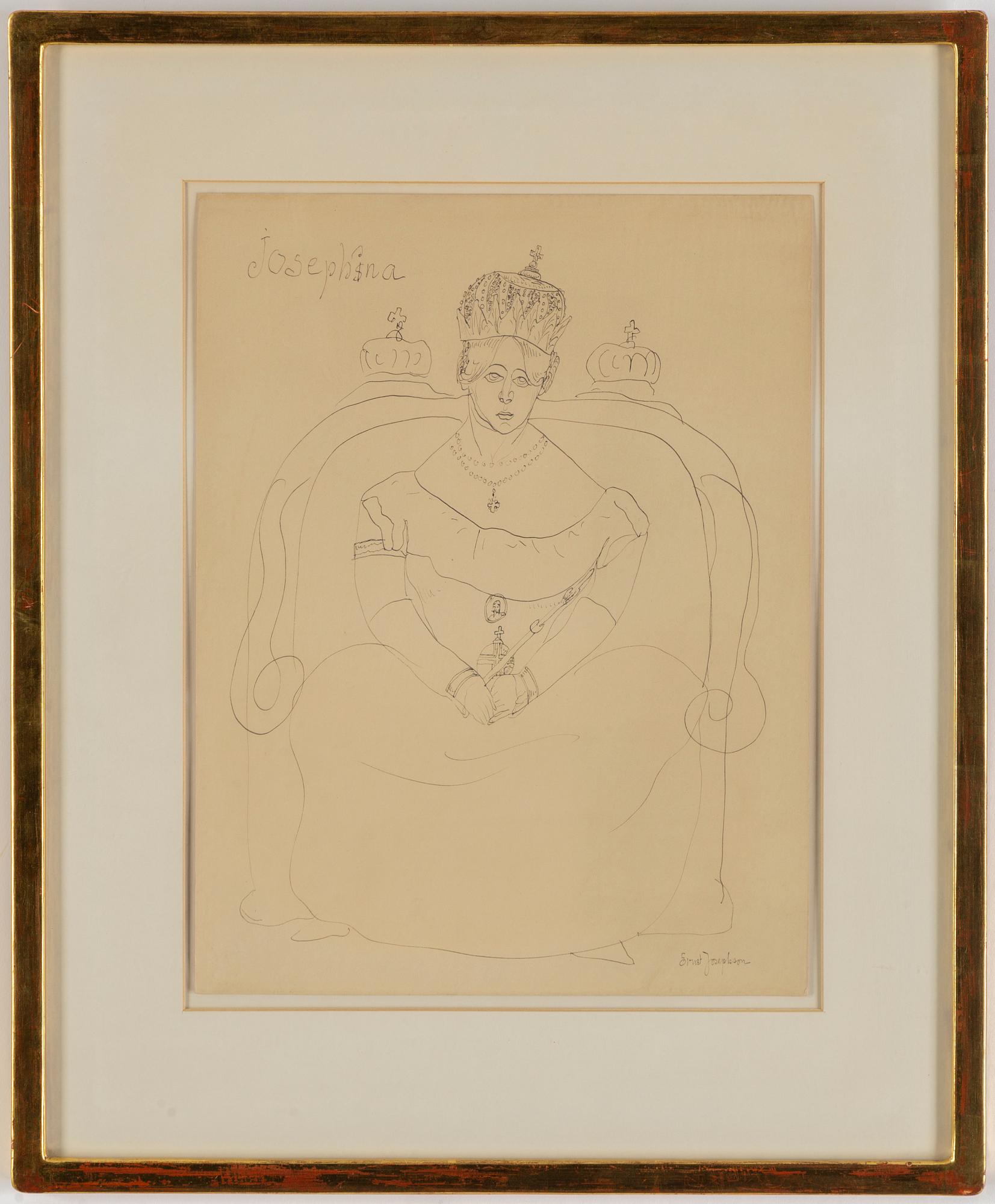 ERNST JOSEPHSON, ink drawing, signed.
