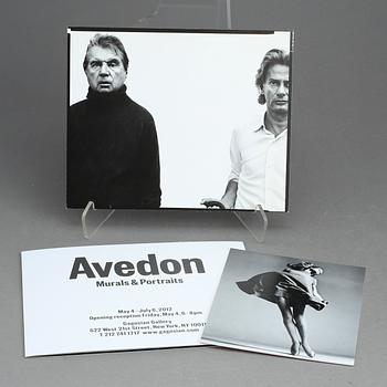 INVITATIONCARDS / INBJUDNINGSKORT, 3 st,  "Murals & Portraits", "Avedon Women, "Avedon" ,Gagosian Gallery, New York.